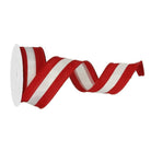 Shop For 1.5in Satin Team Stripe Ribbon: Red & White (10 Yards)