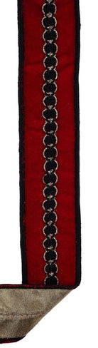 Shop For 1.5in Velvet Braided Center and Fused Ribbon: Red/Black (9 Yards)
