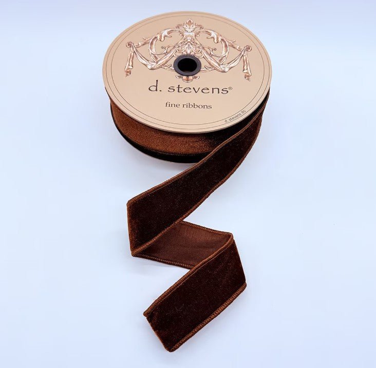 Shop For 1.5in Velvet Dupion Back Ribbon: Brown (10 Yards)