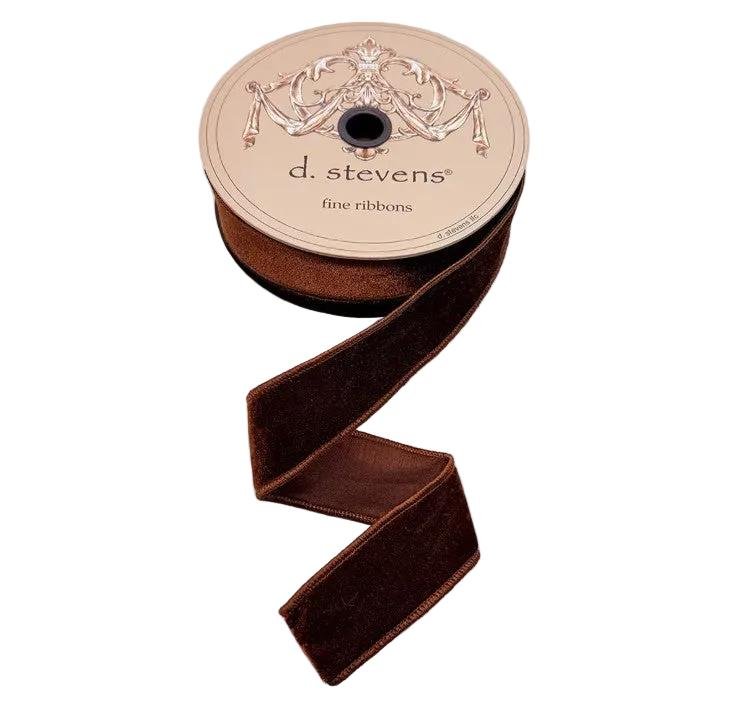 Shop For 1.5in Velvet Dupion Back Ribbon: Brown (10 Yards)