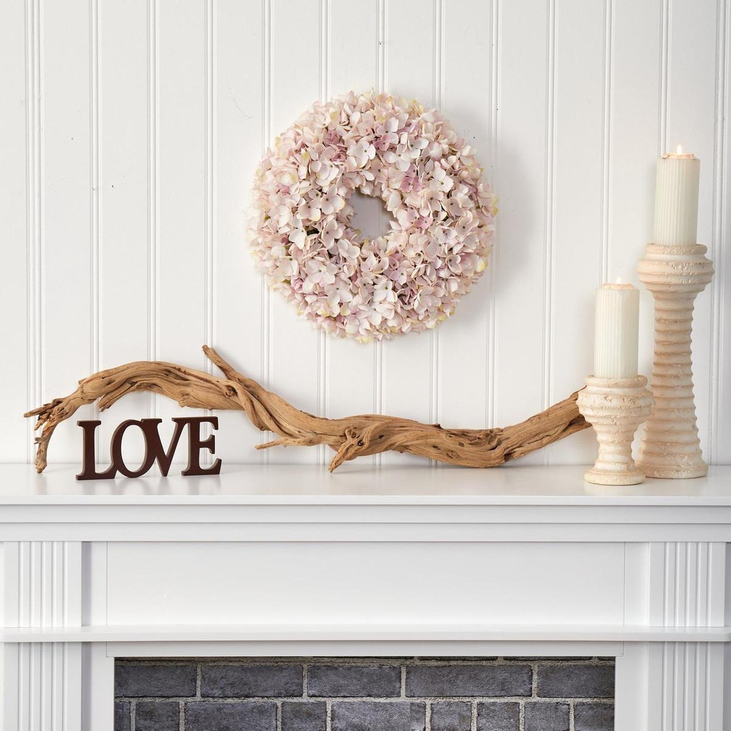 Shop For 16” Hydrangea Artificial Wreath Pink & White Shades