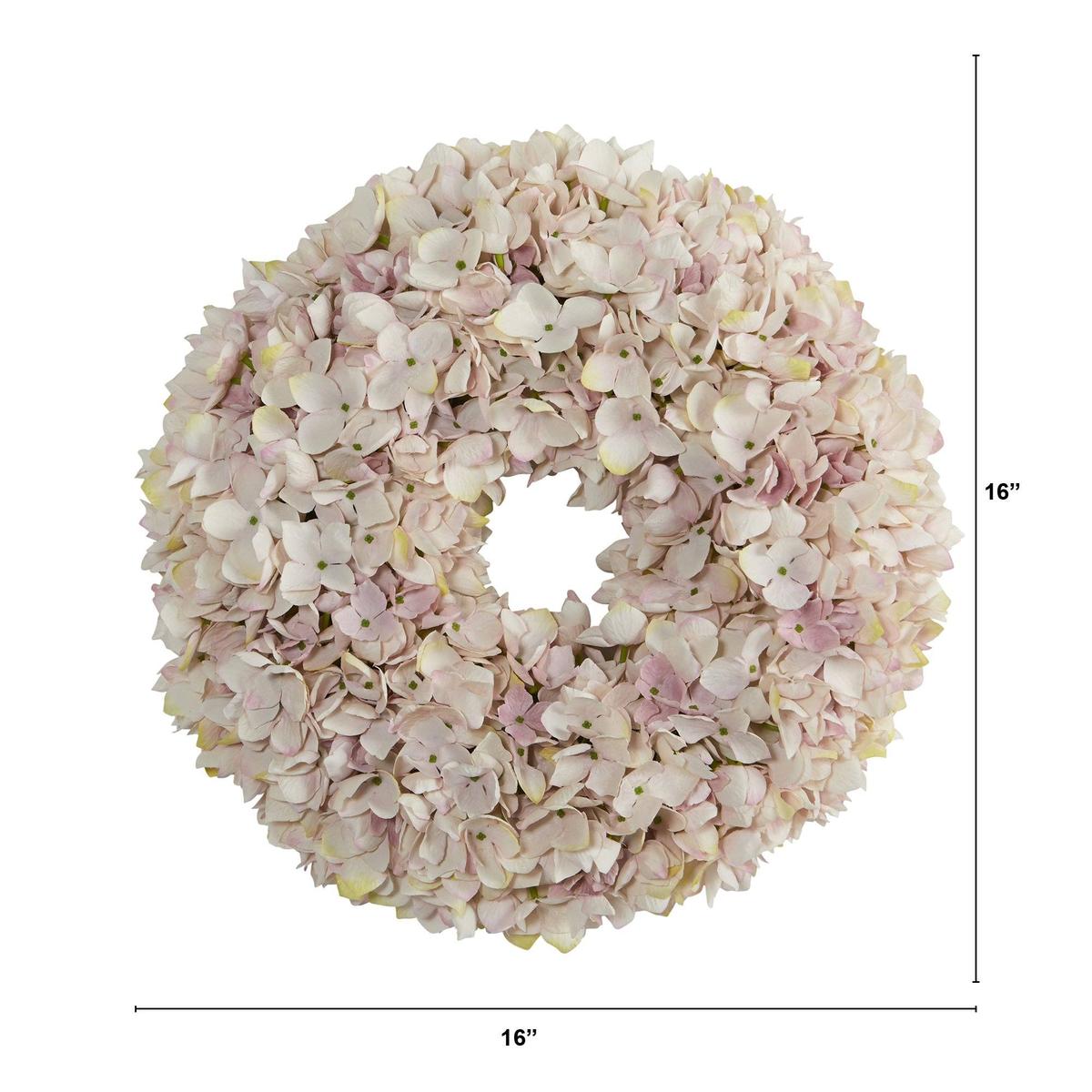 Shop For 16” Hydrangea Artificial Wreath Pink & White Shades