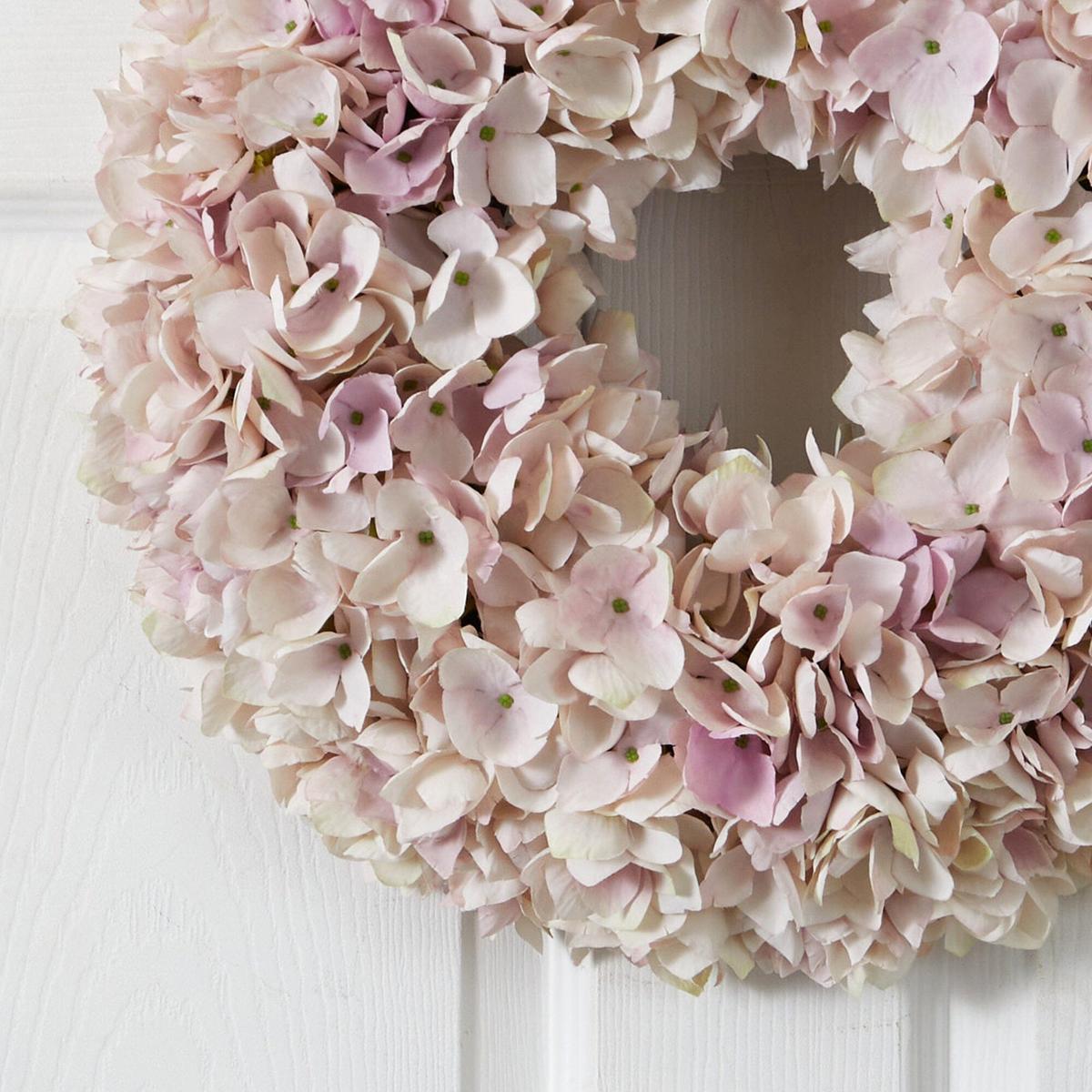 Shop For 16” Hydrangea Artificial Wreath Pink & White Shades