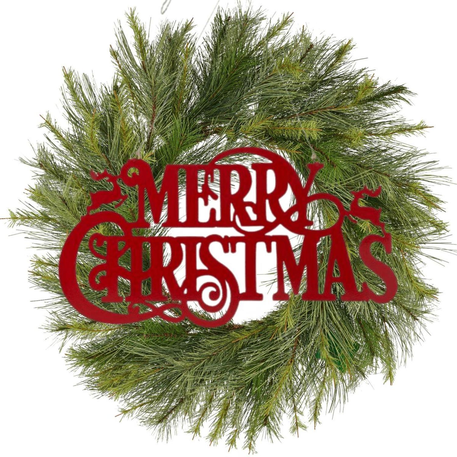 Shop For 16" Metal Merry Christmas Hanger: Red