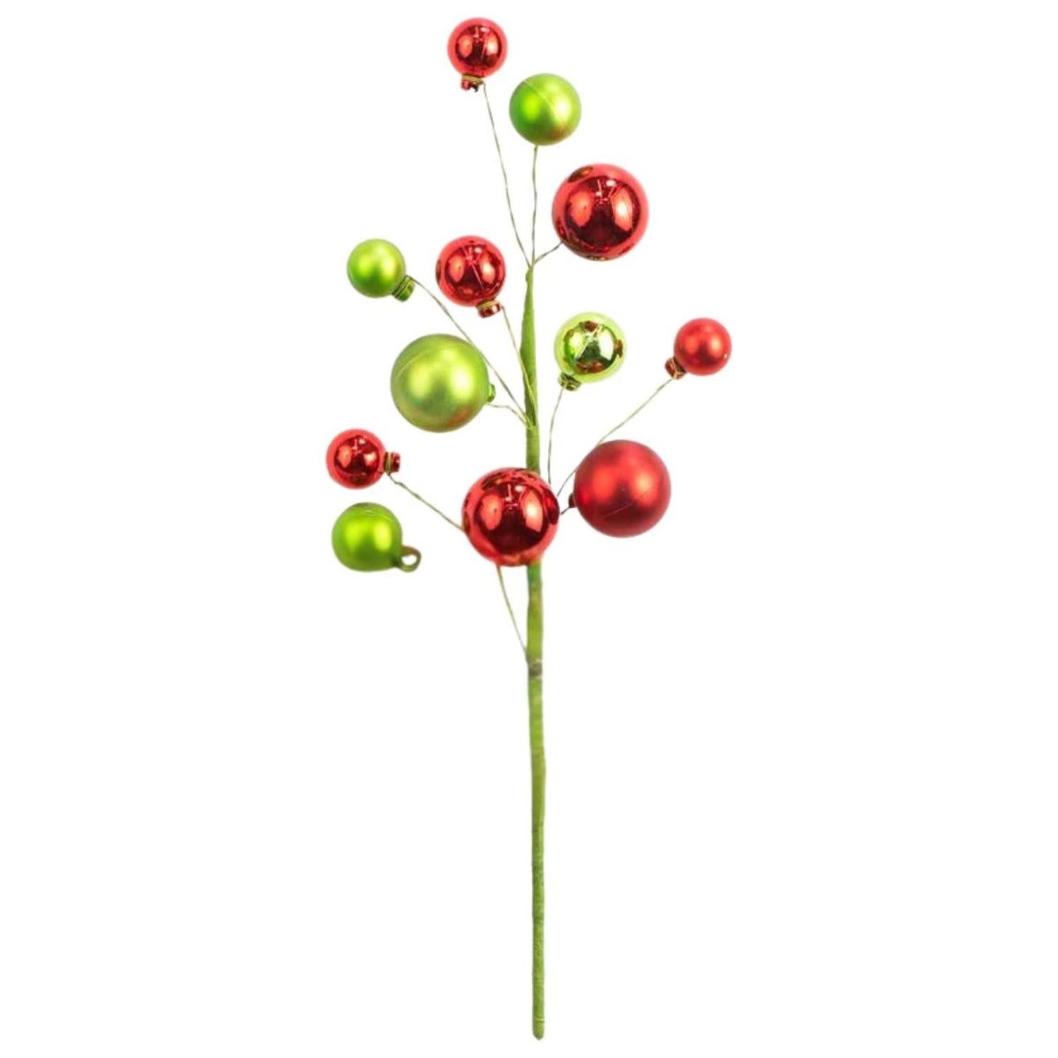 16" Ornament Ball Pick: Red & Green