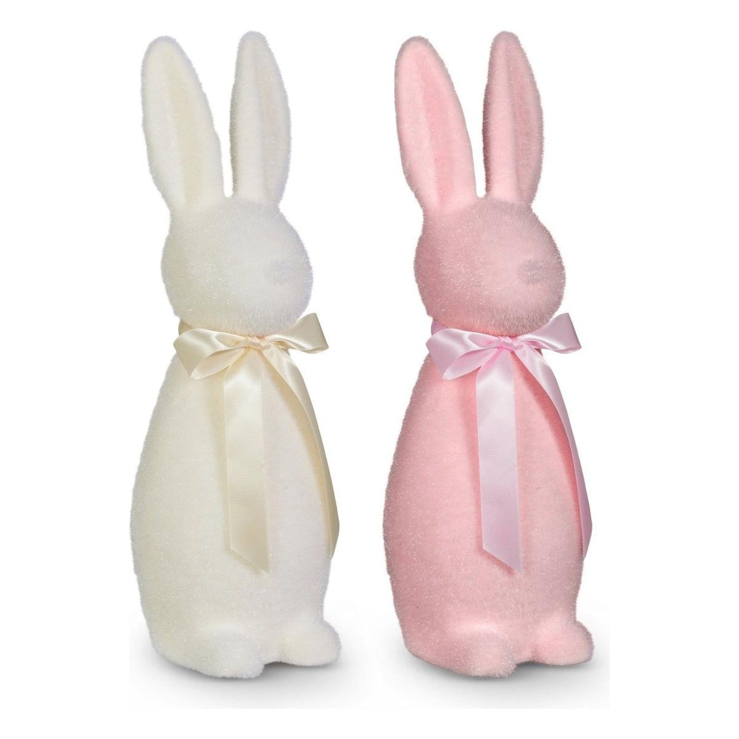 16" Pale Flocked Bunny