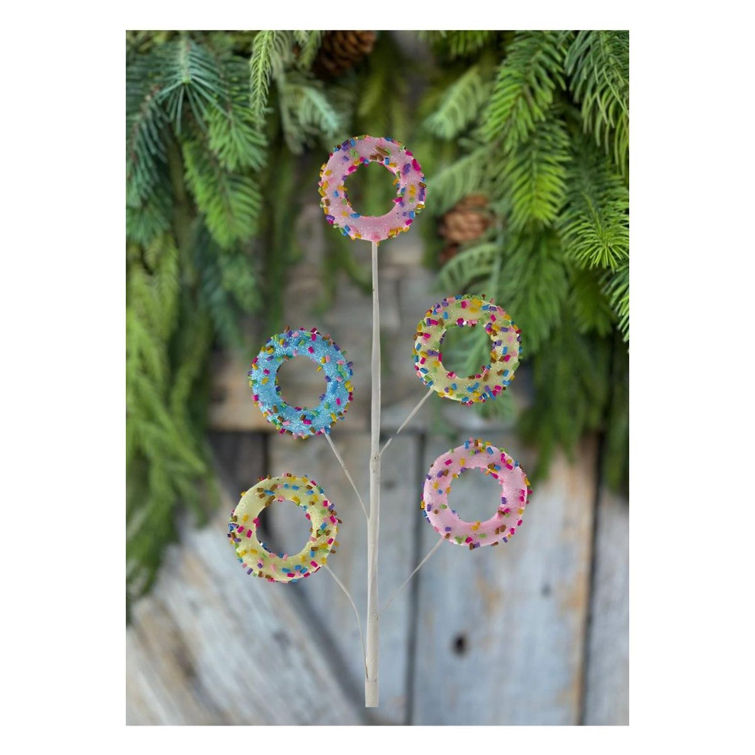 Shop For 16" Pink, Blue and Yellow Donut Spray