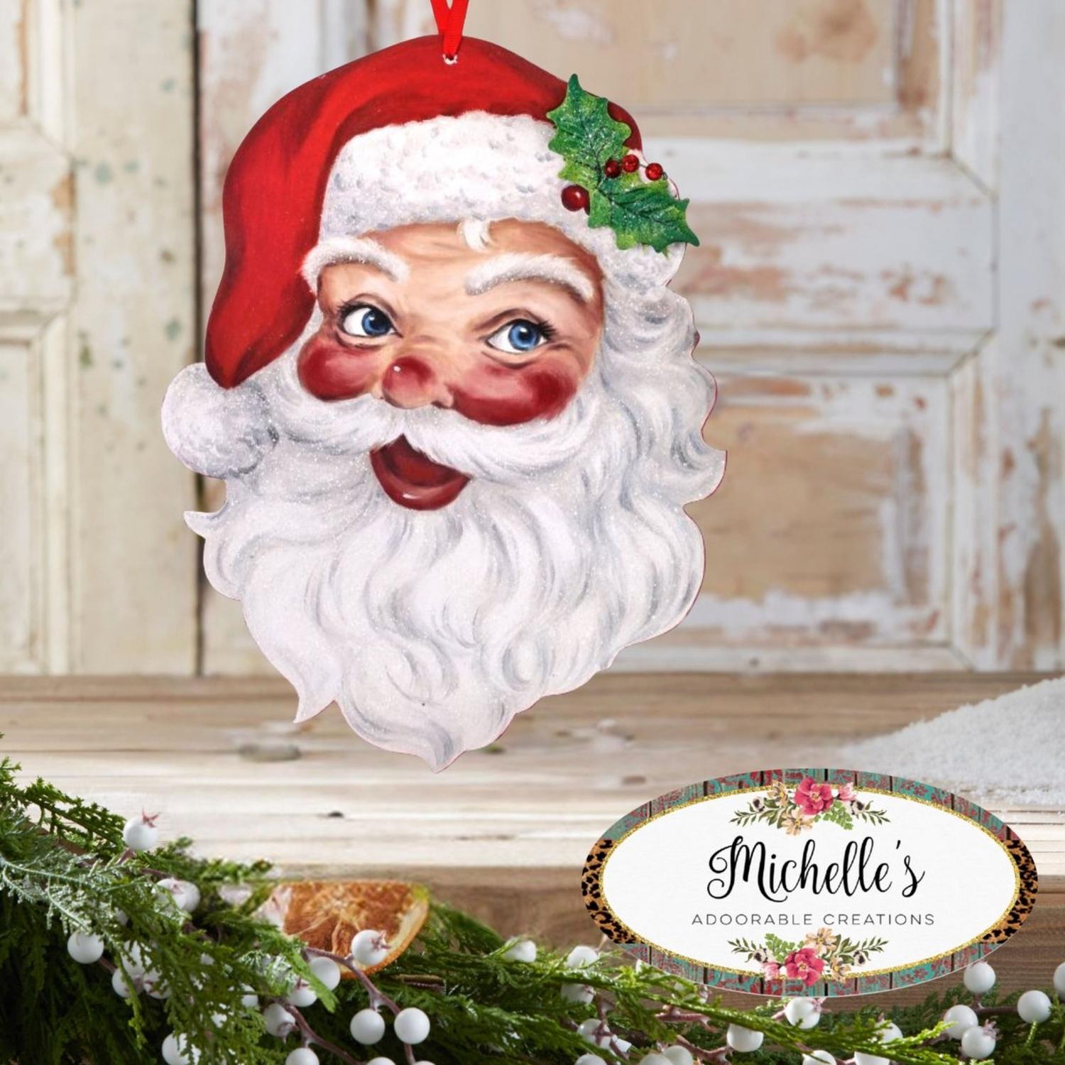 Shop For 16" Retro Santa Head Ornament Wall Piece
