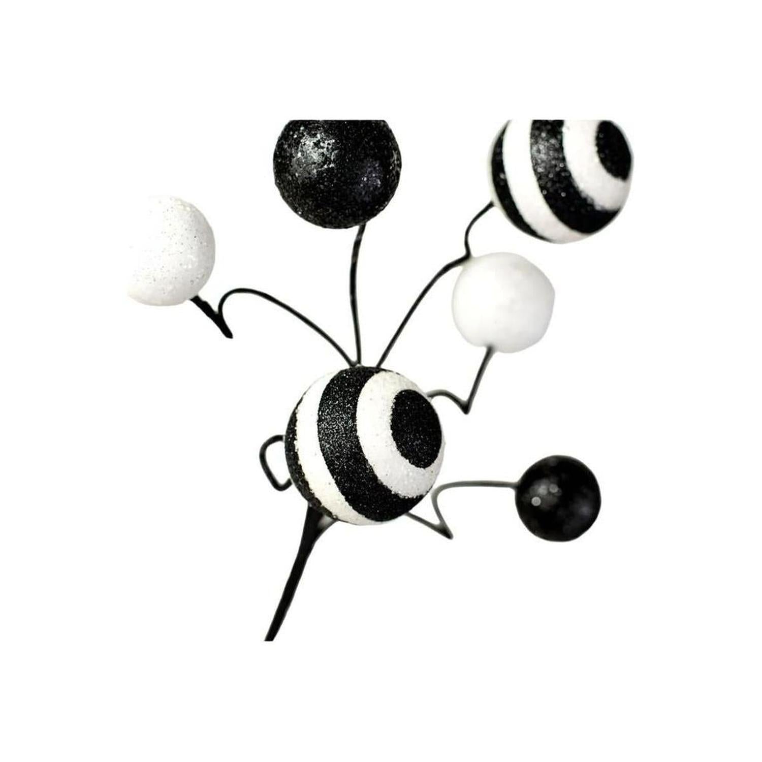 17" Glitter Ball Pick: Black & White