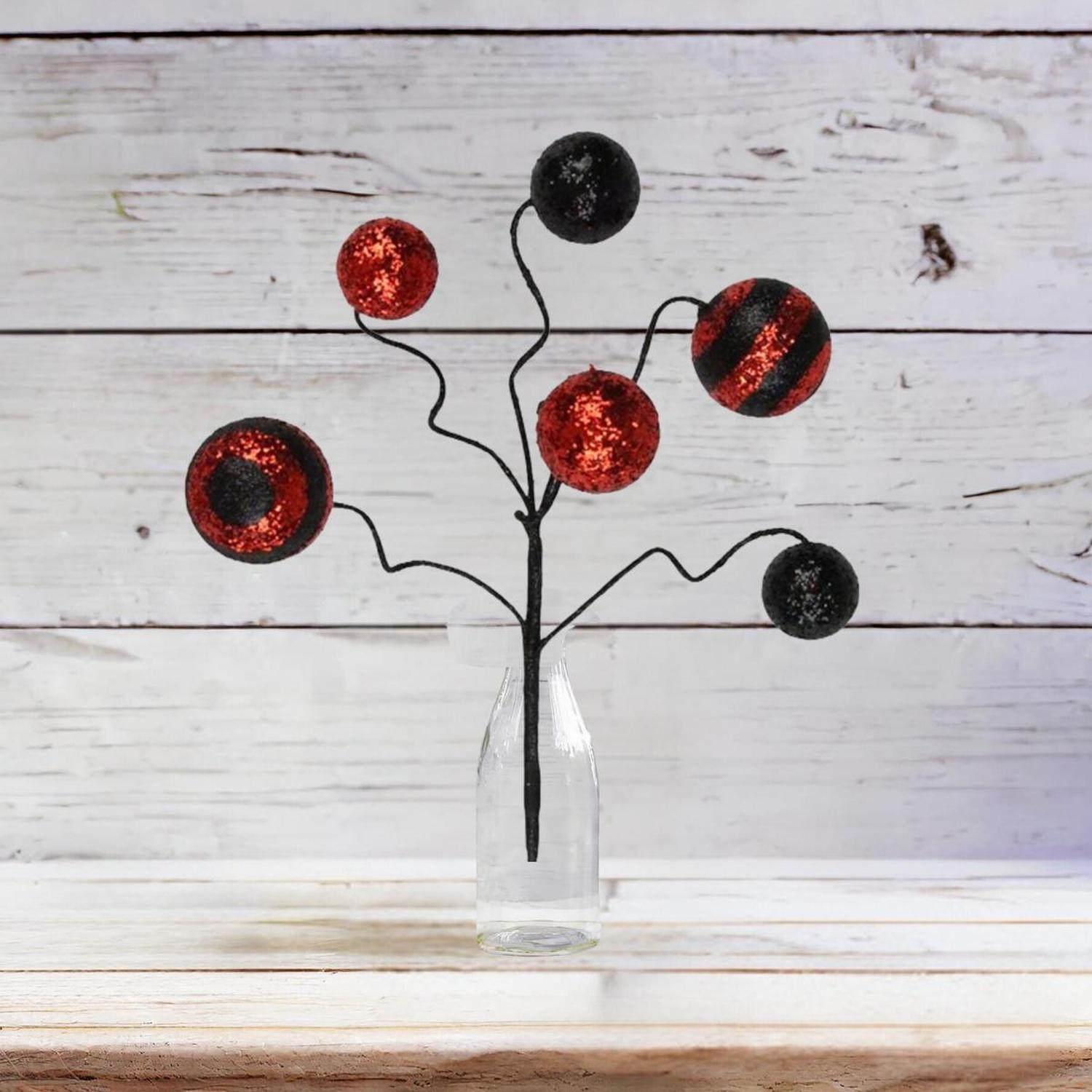 17" Glitter Ball Pick: Red & Black