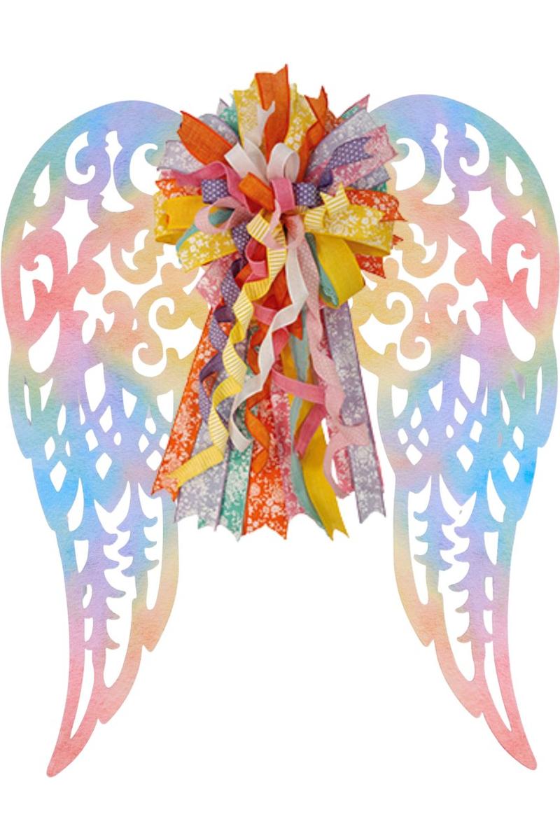 Shop For 17" Metal Filigree Angel Wings: Colorful