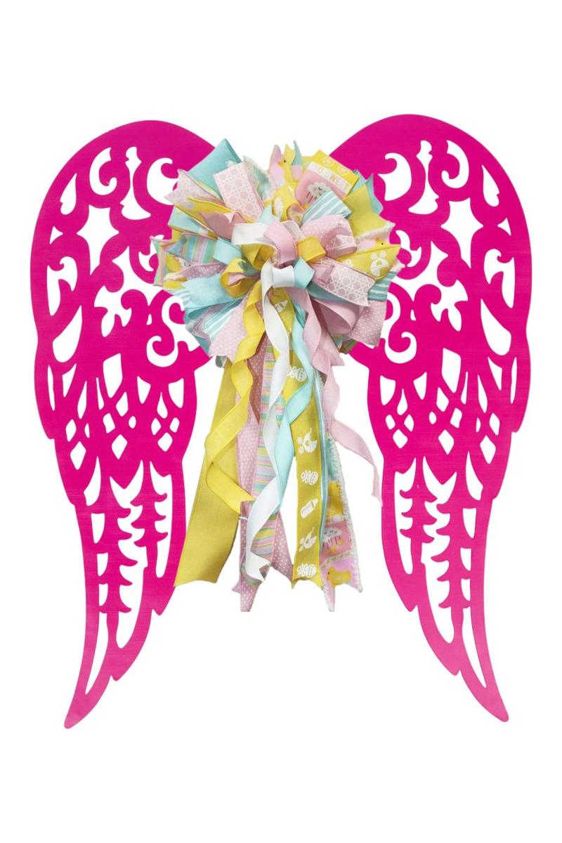 Shop For 17" Metal Filigree Angel Wings: Hot Pink