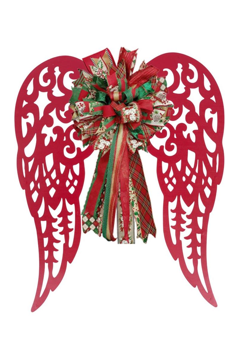 Shop For 17" Metal Filigree Angel Wings: Red