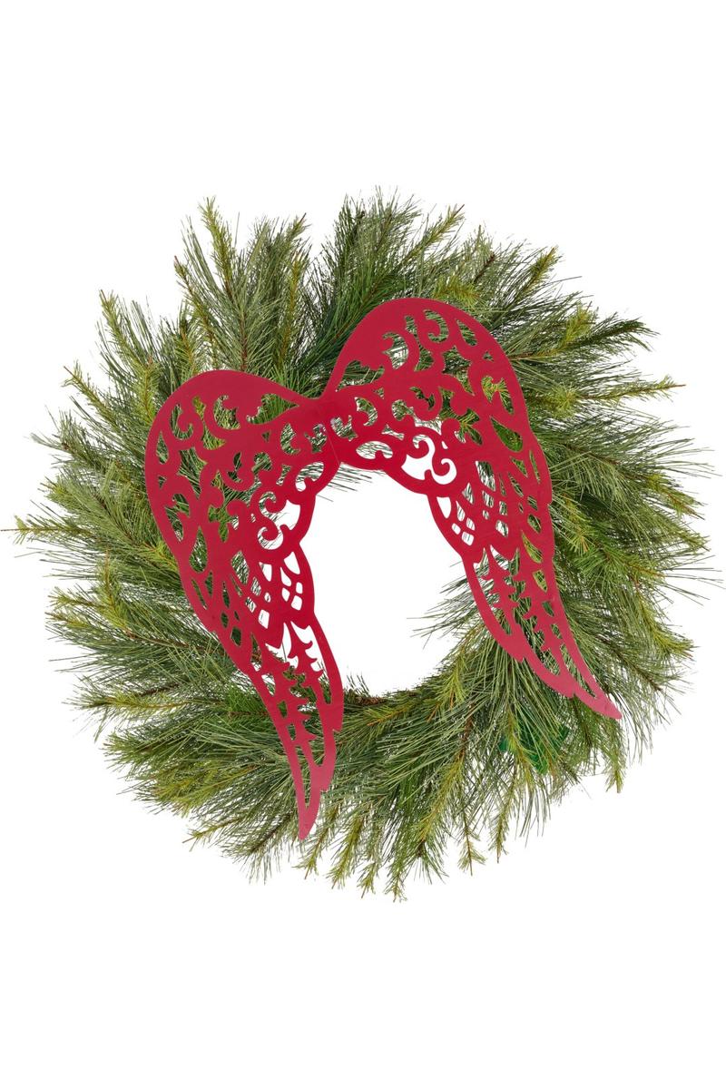 Shop For 17" Metal Filigree Angel Wings: Red