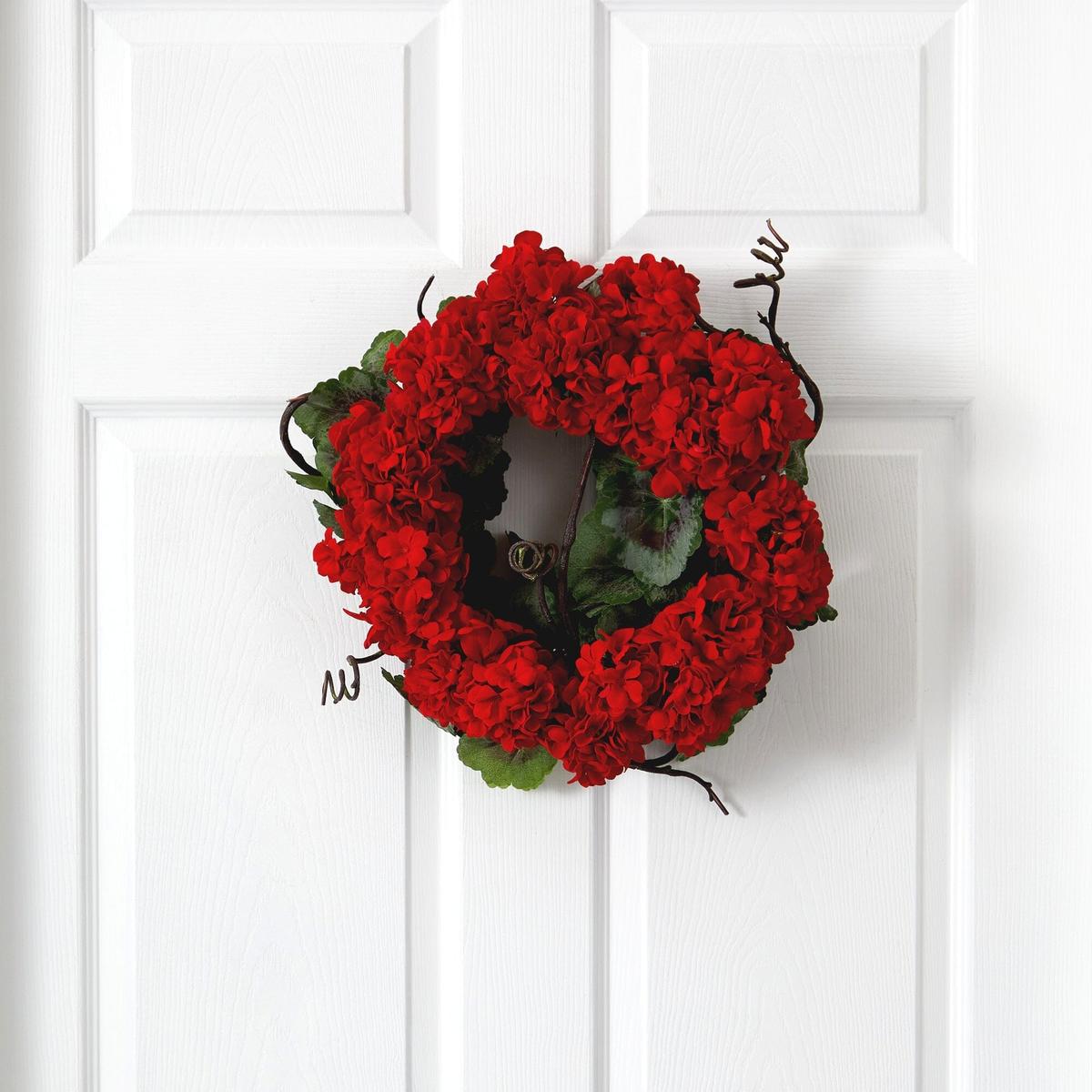 Shop For 17” Red Geranium Wreath