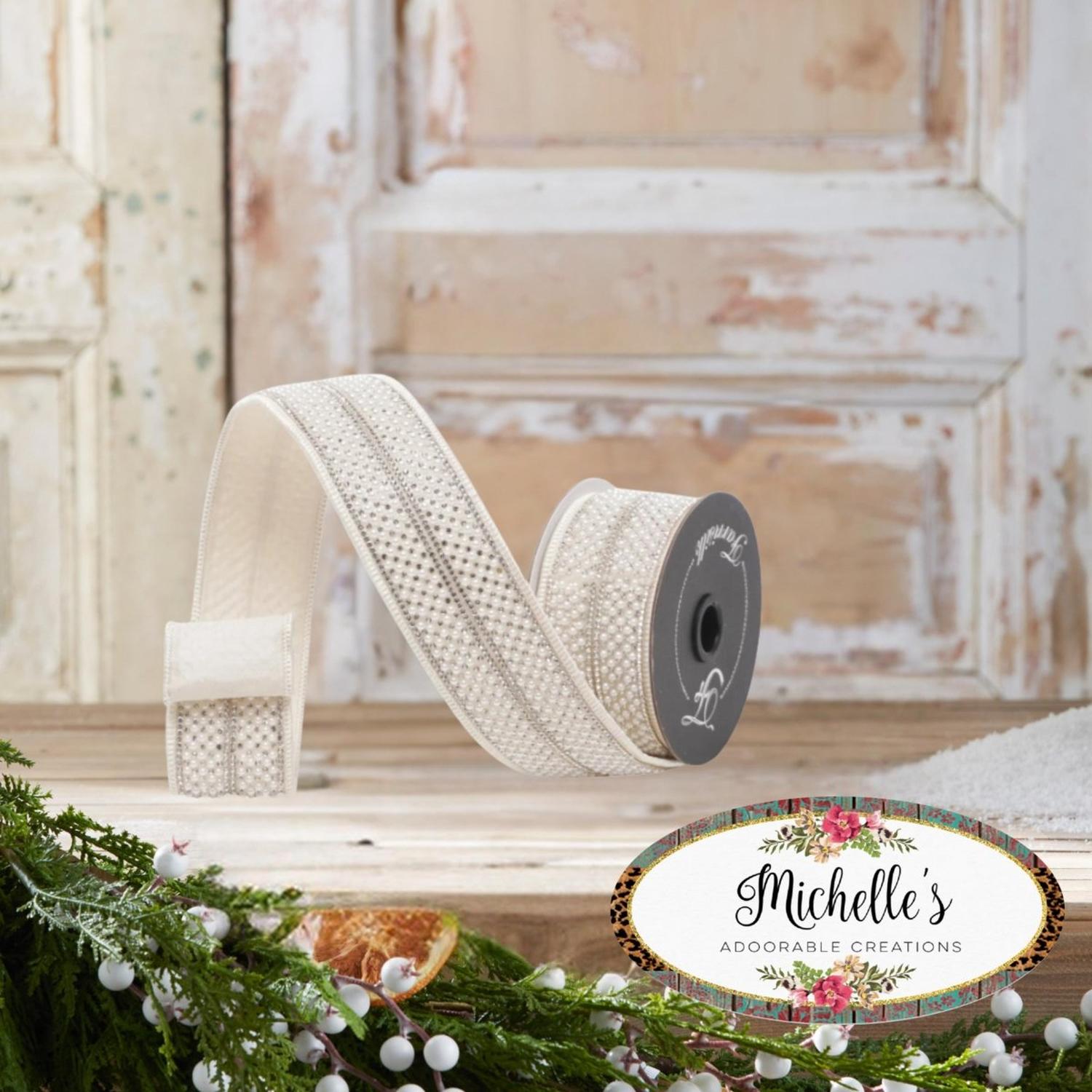 Shop For 1.75" Audrey Pearls Ribbon: Ivory (3 Yards)