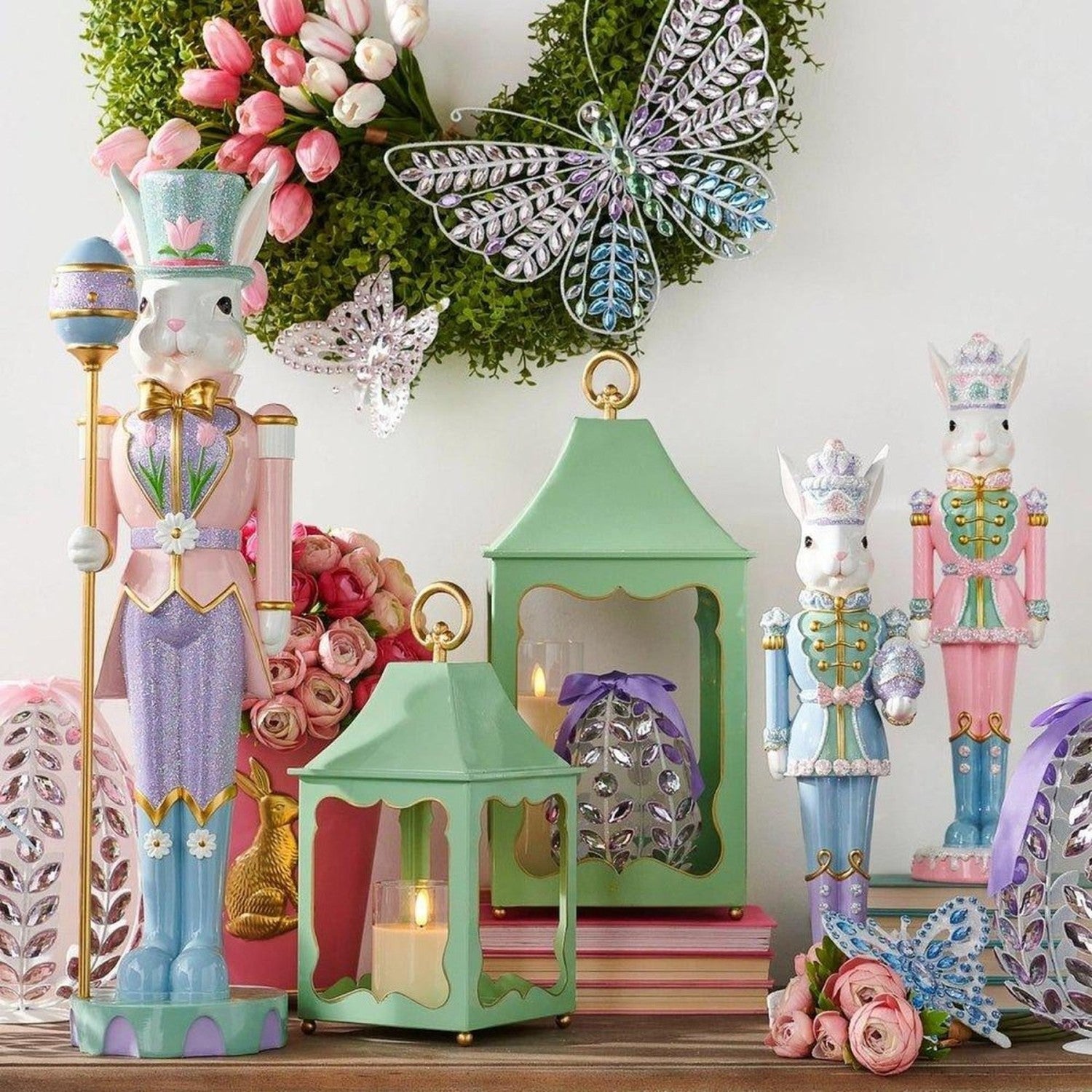 17.5" Frosted Easter Bunny Nutcracker