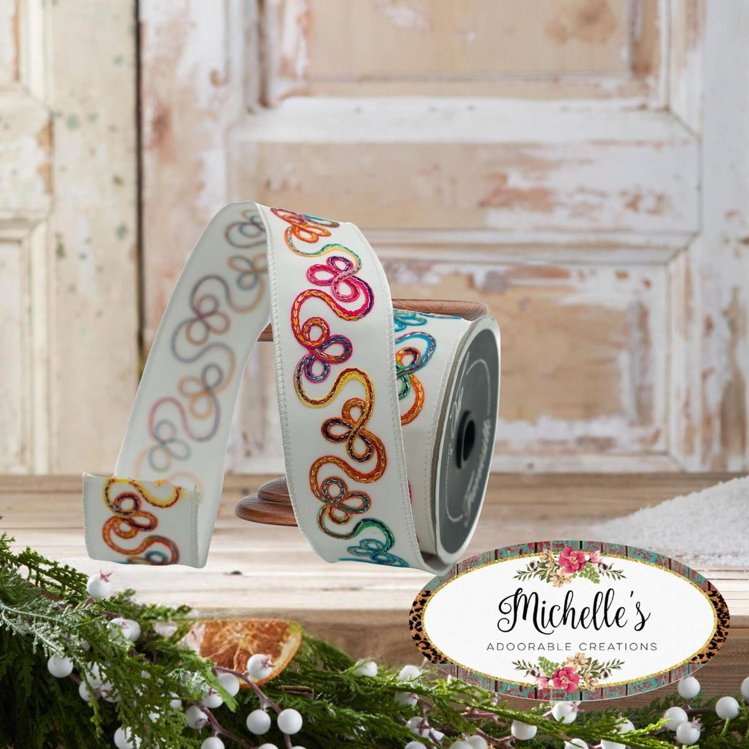 1.75" Whimsy Ribbon: White (10 Yards)