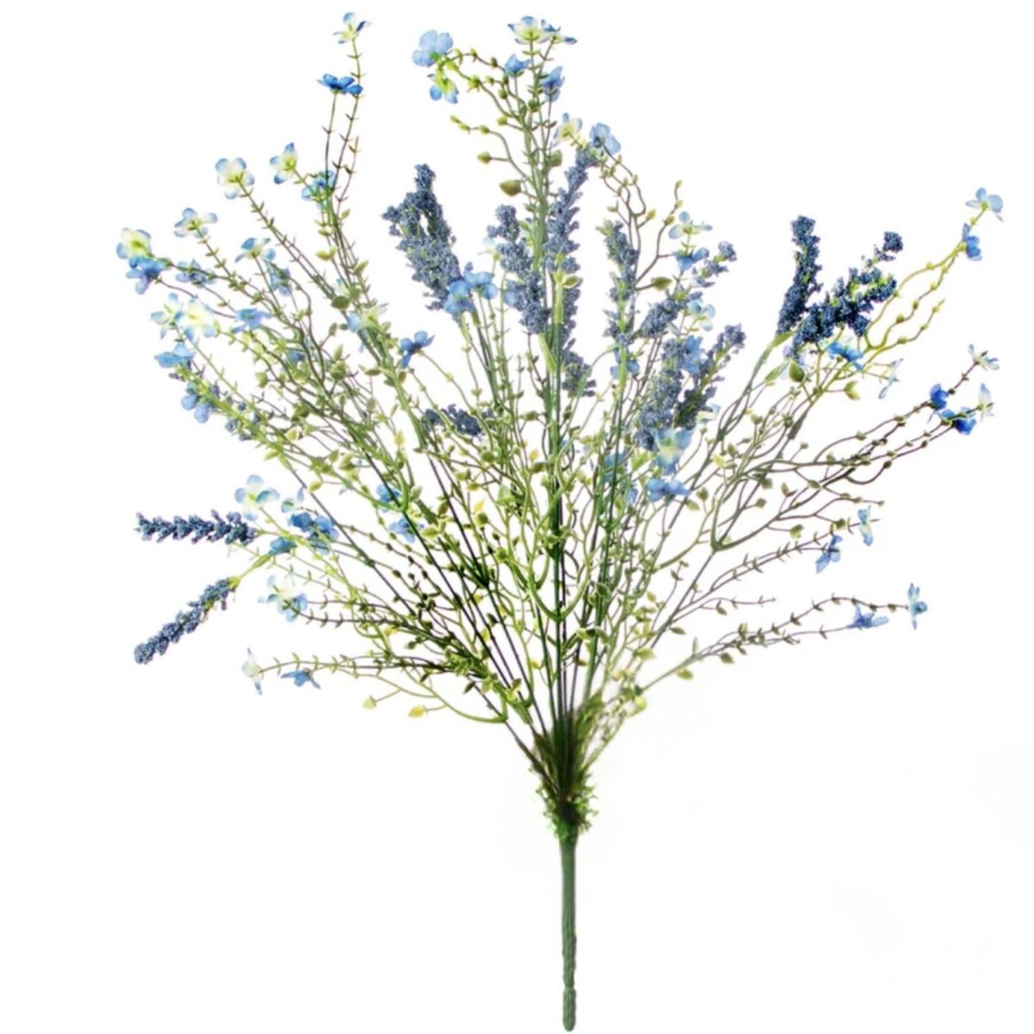 Shop For 18" Baby's Breath & Lavender Filler Bush: Blue