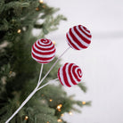 Shop For 18" Chenille Striped Ball Pick: Red