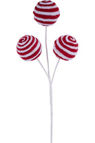 Shop For 18" Chenille Striped Ball Pick: Red