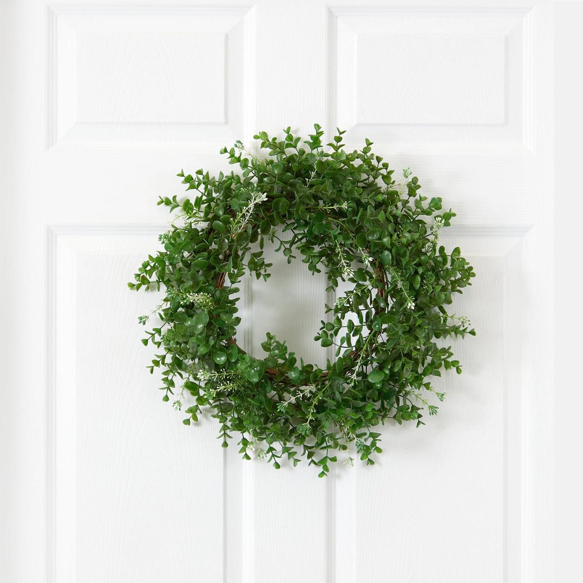 Shop For 18” Eucalyptus Double Ring Wreath w/Twig Base