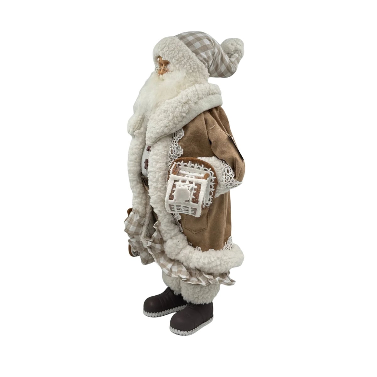 Shop For 18" Gingham Gingerbread Christmas Santa Figure