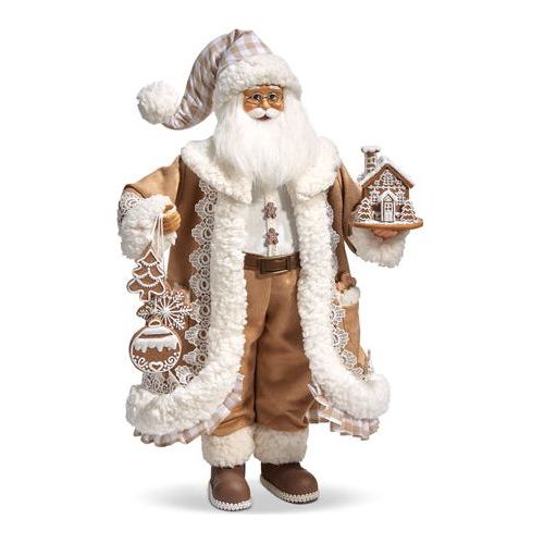 Shop For 18" Gingham Gingerbread Christmas Santa Figure