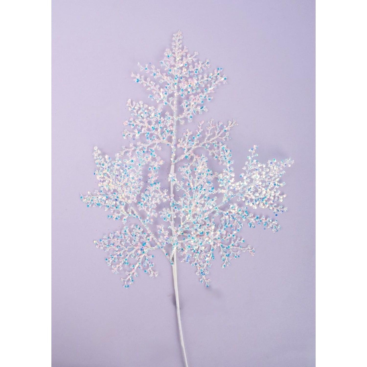 Shop For 18" Glitter Metallic Fern Spray: Iridescent