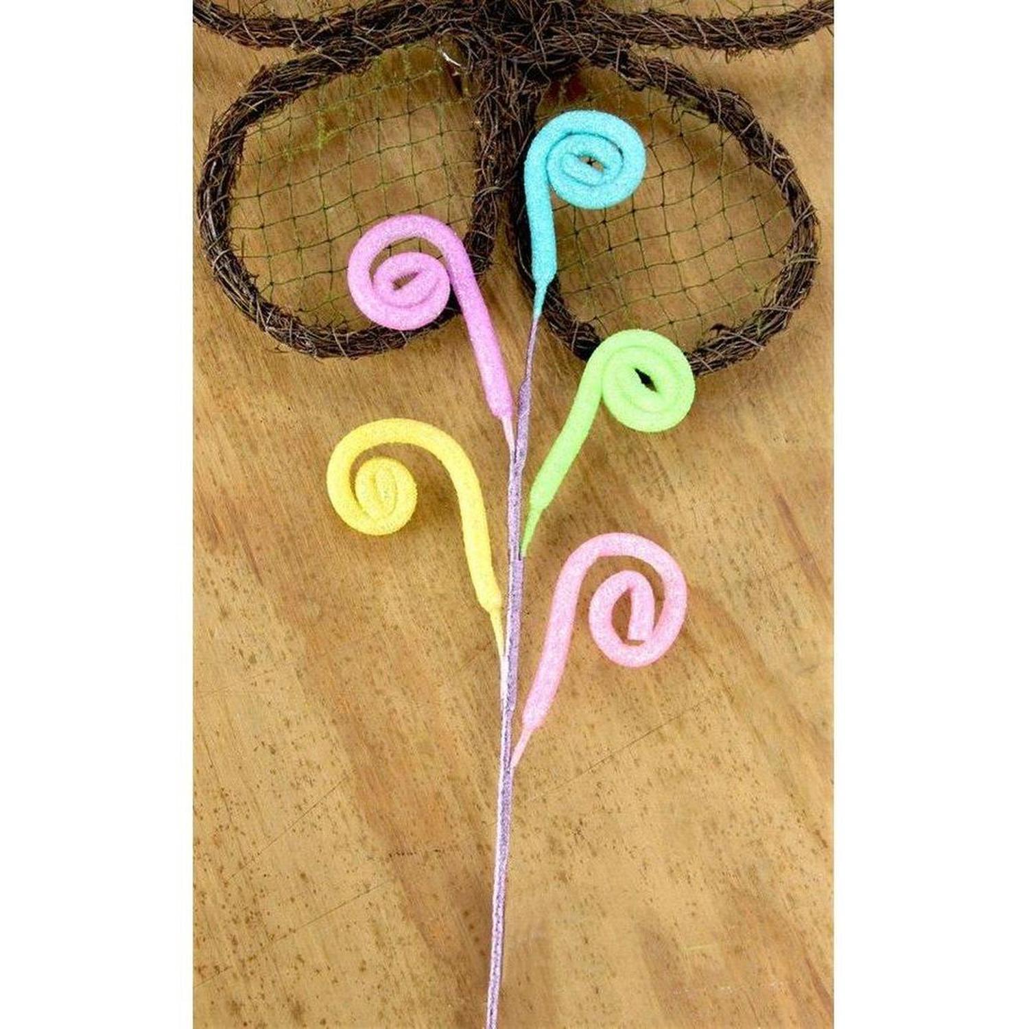 18" Glitter Swirl Spray: Pastel