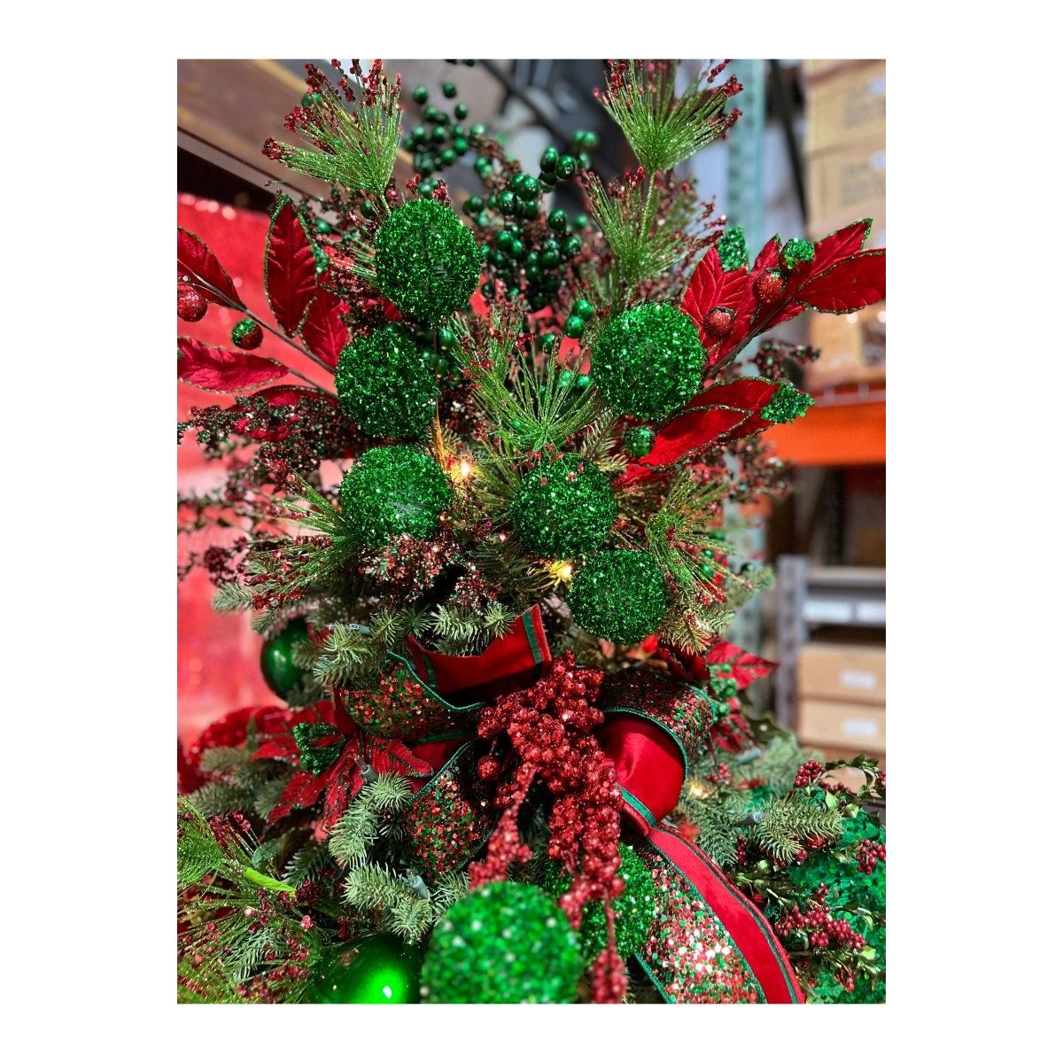 Shop For 18" Green Tinsel Ball Pick