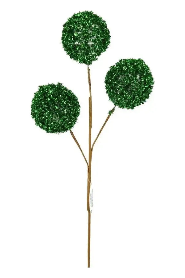 Shop For 18" Green Tinsel Ball Pick