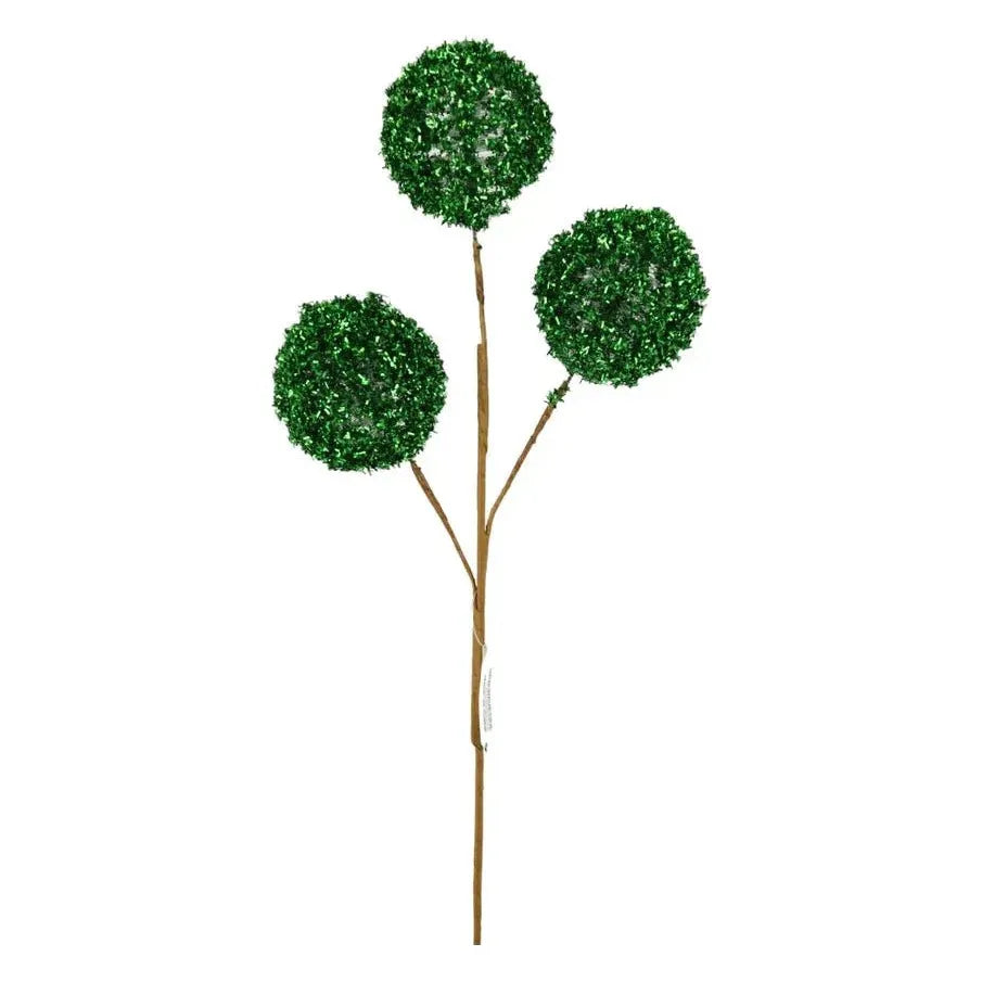 Shop For 18" Green Tinsel Ball Pick