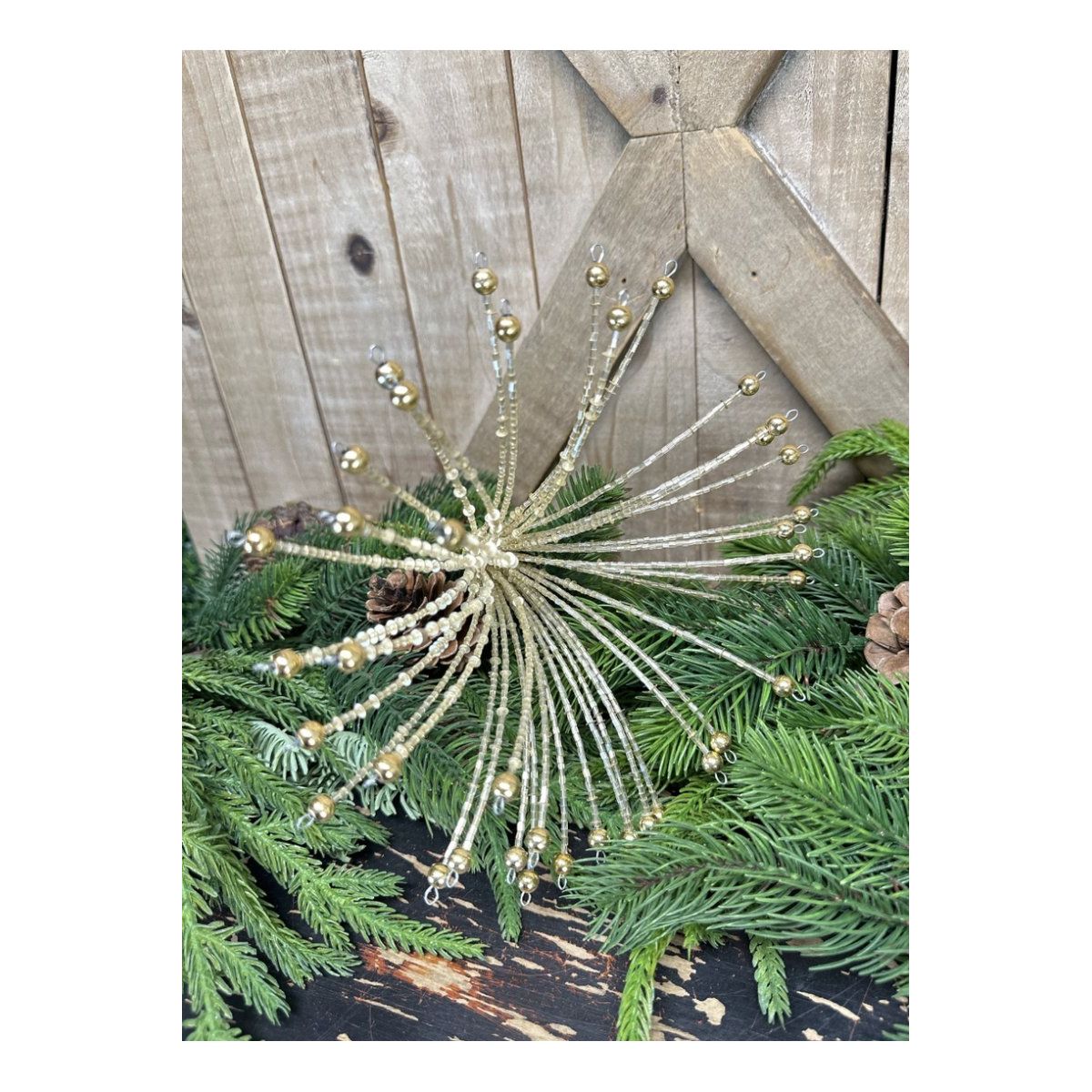 Shop For 18" Heavy Beaded Starburst Spray: Gold