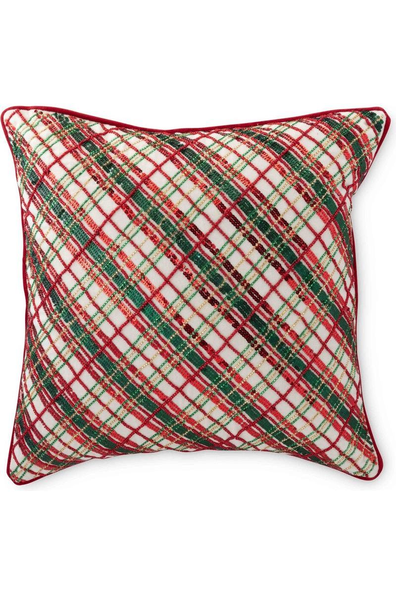 Shop For 18" Holiday Cheer Plaid Pillow