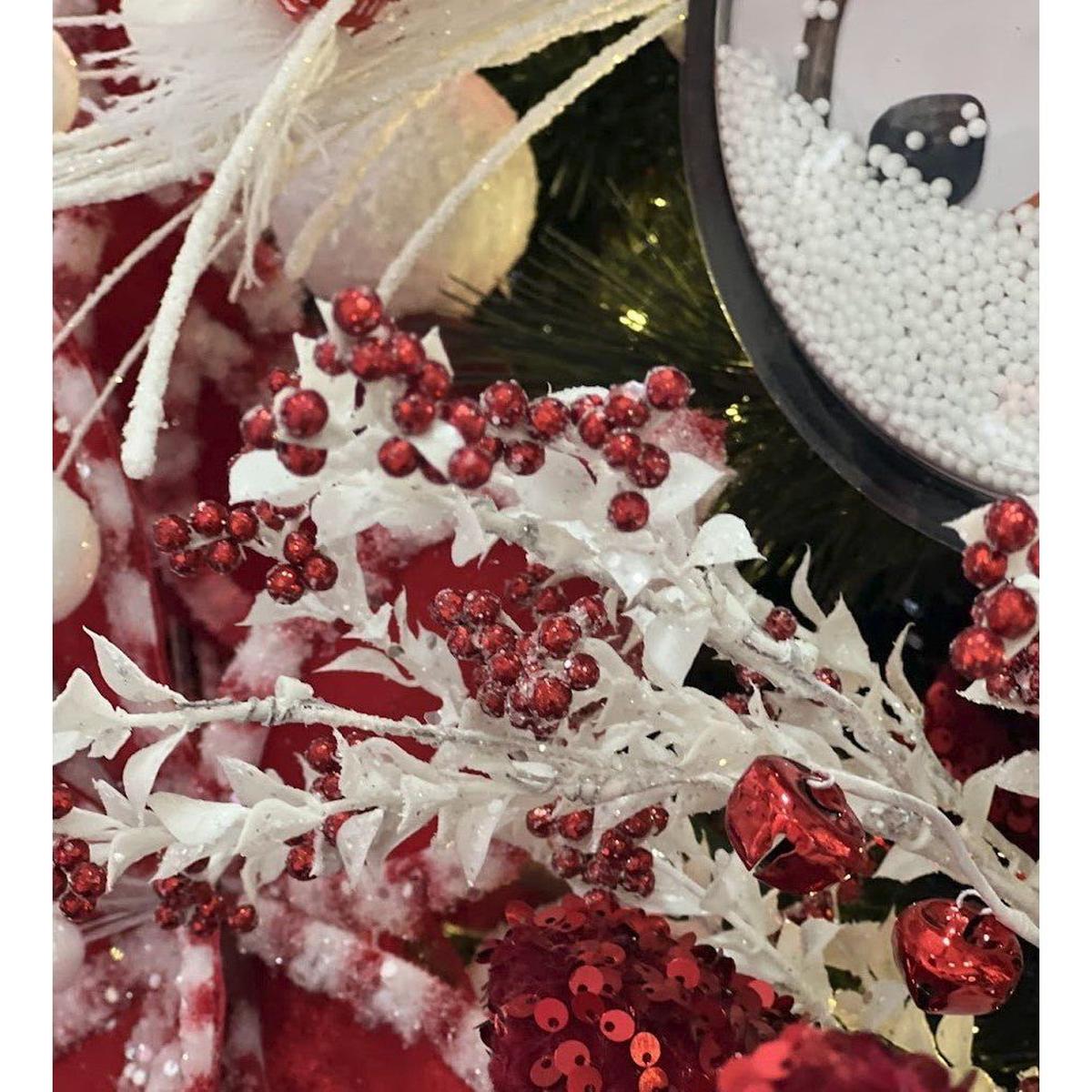 Shop For 18" Jingle Bell Berry Leaf Spray: White/Red