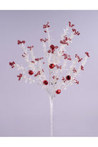 Shop For 18" Jingle Bell Berry Leaf Spray: White/Red