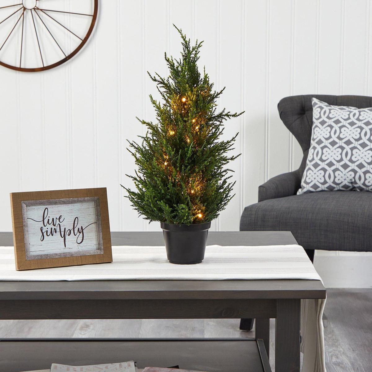 Shop For 18” LED Cedar Artificial Tree