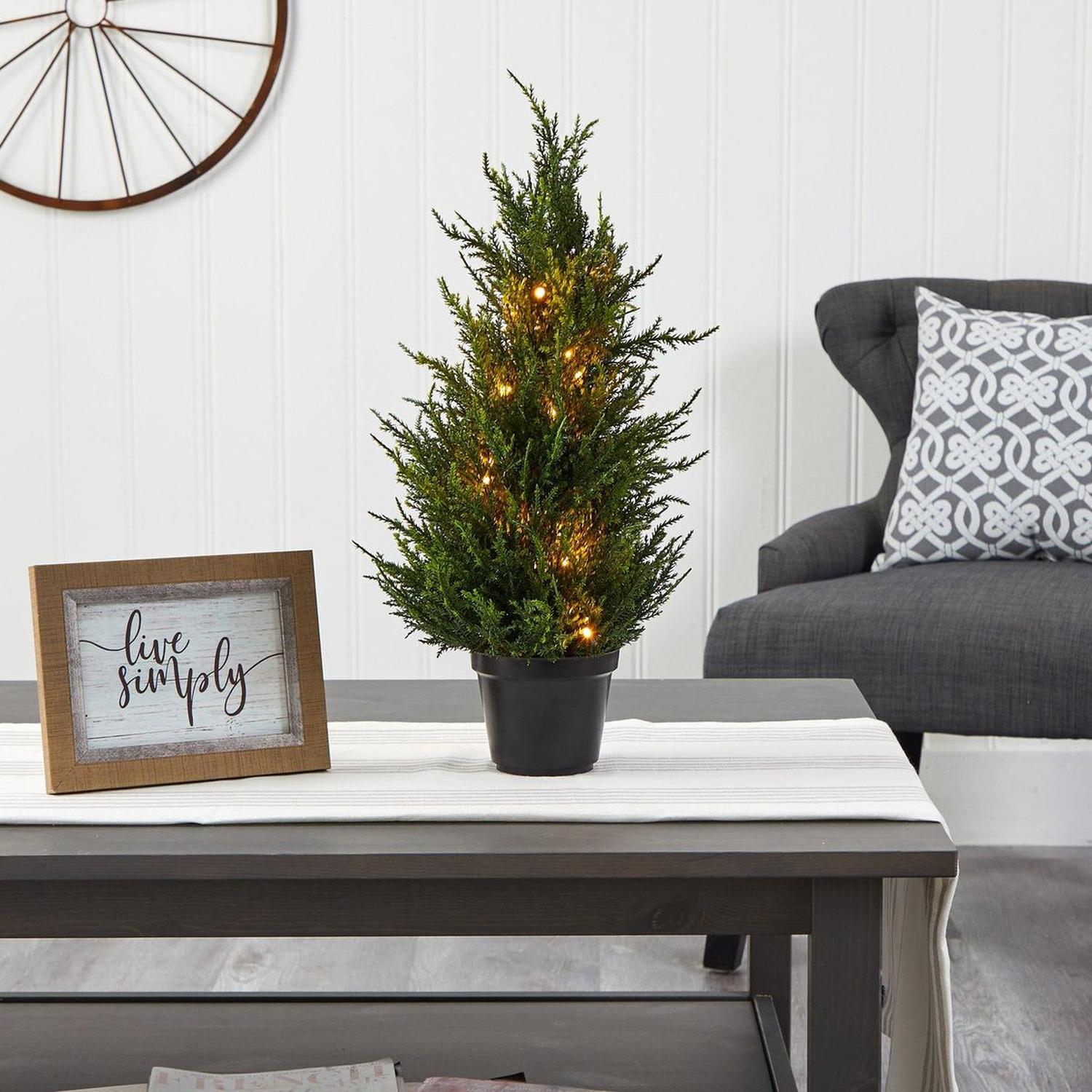 Shop For 18” LED Cedar Artificial Tree