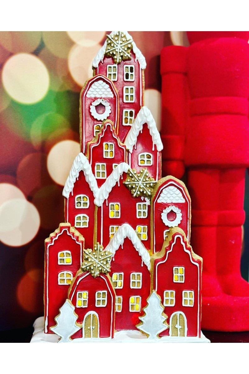 Shop For 18" LED Red Stacked Gingerbread Village