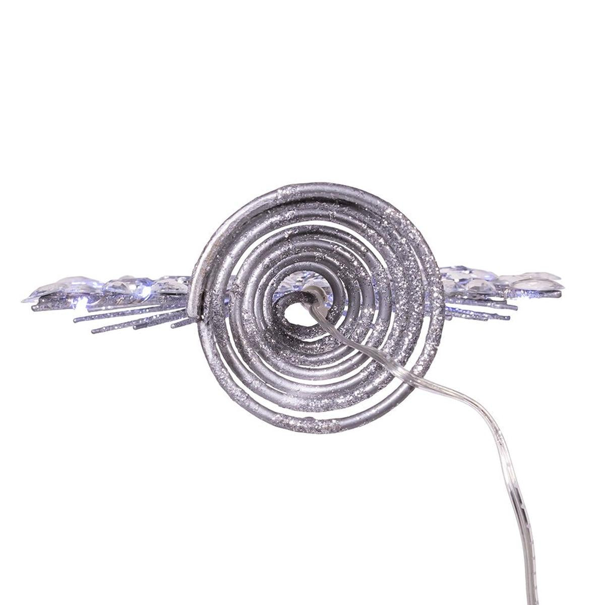 Shop For 18 - Light Cool White LED Silver Glittered Snowflake Tree Topper