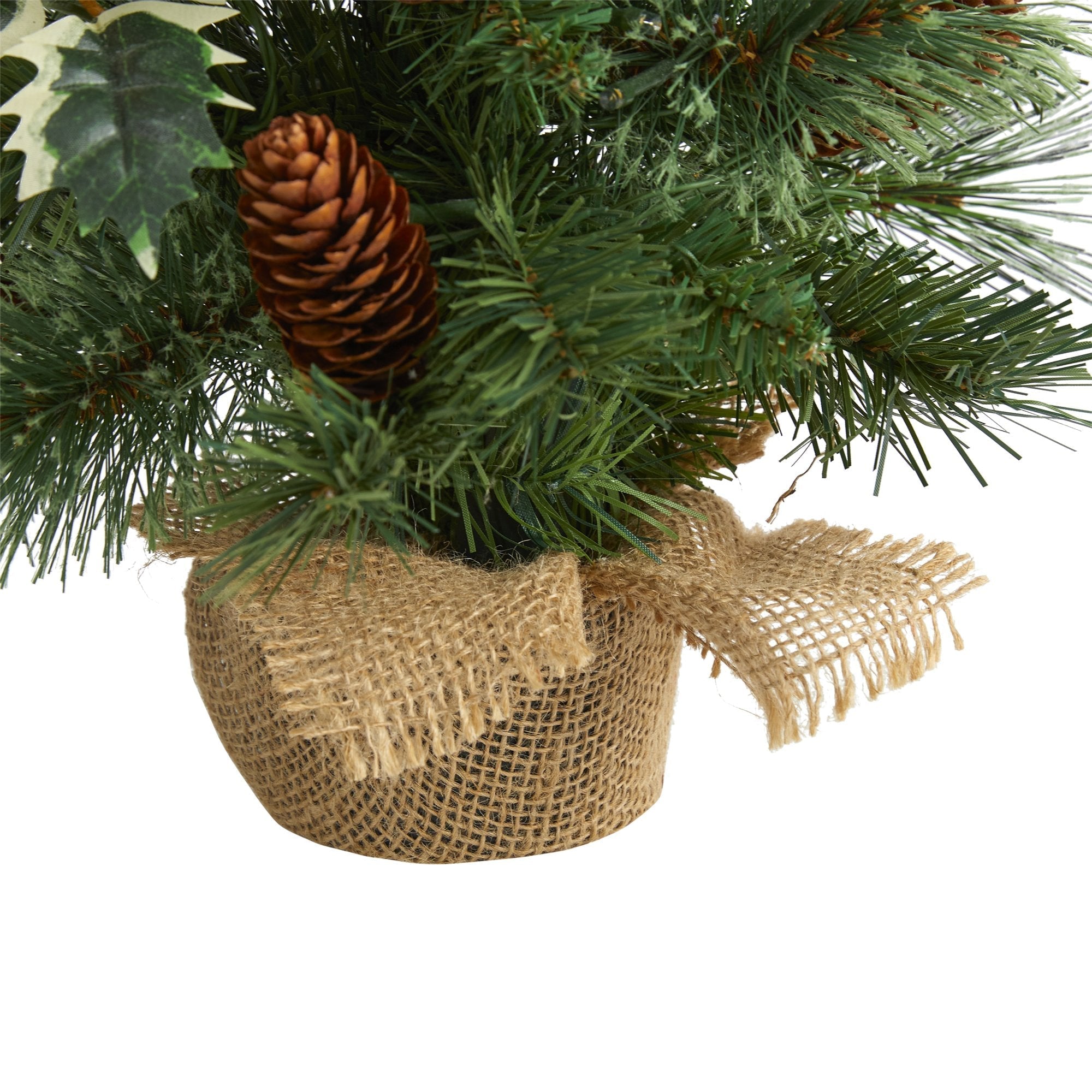 Shop For 18” Mixed Pine Holly Berries Artificial Christmas Tree