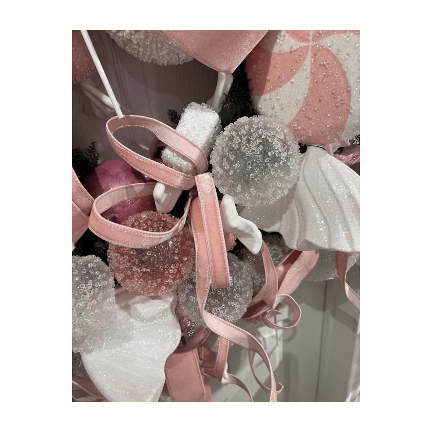 18" Pink Icy Sugar Candy Ornament