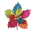 Shop For 18" Pressed Velvet Poinsettia Stem: Fiesta