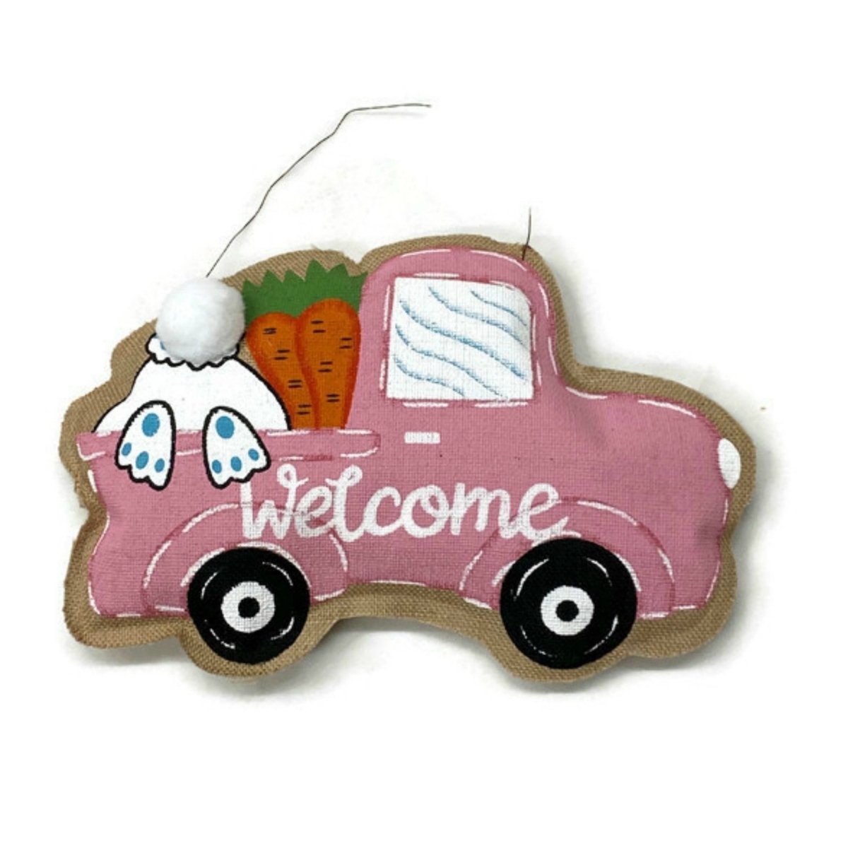 Shop For 18" Welcome Burlap Easter Door Hanger: Pink