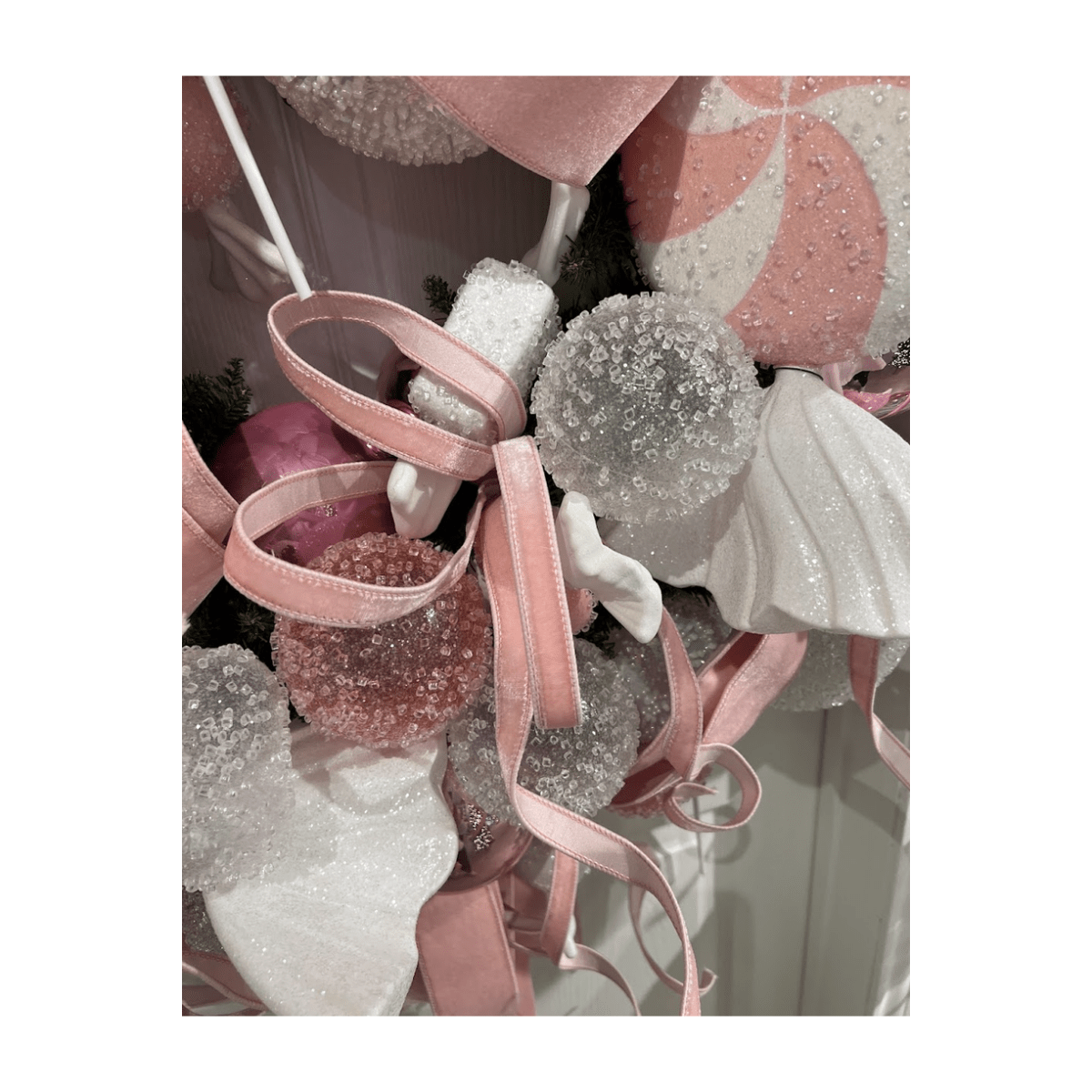 Shop For 18" White Icy Sugar Candy Ornament