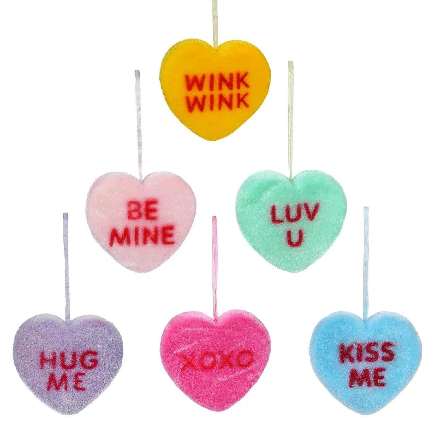 180 Degrees 6" Flocked Conversation Hearts (Assorted)