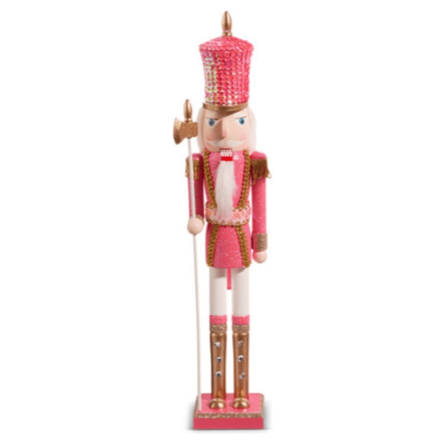 18.5" Glittered Pink Nutcracker