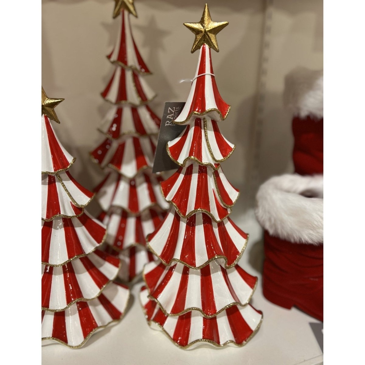Shop For 18.5in Red Striped Ruffle Tree