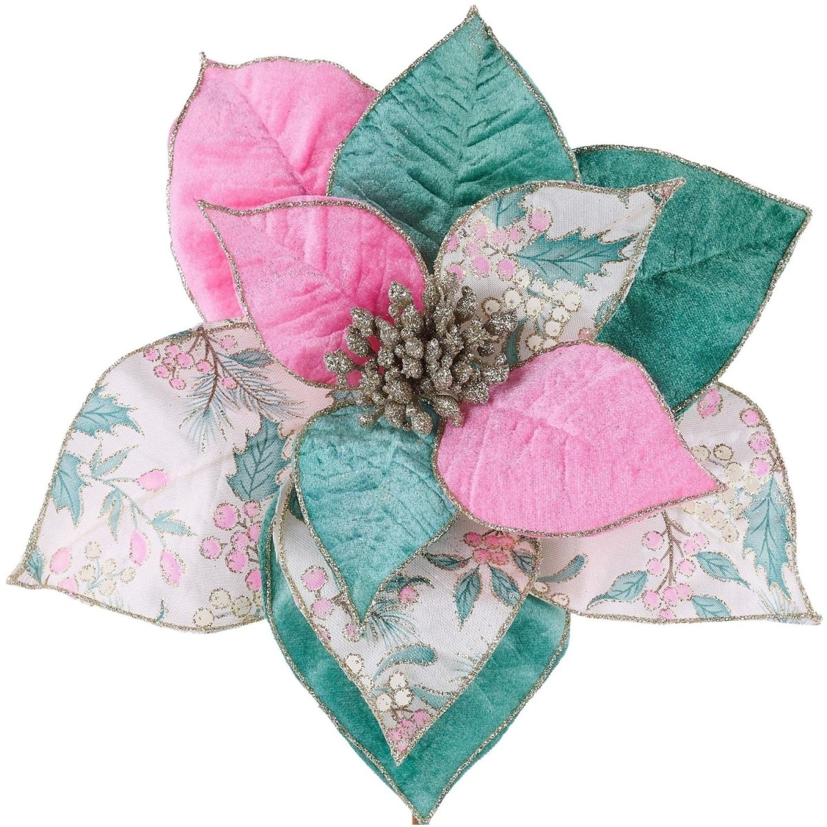 Shop For 18in Holly Poinsettia Stem